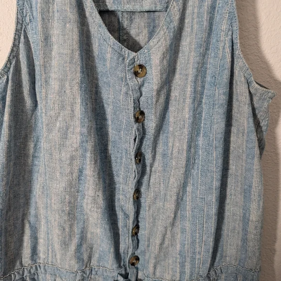 Prana Wayfarers striped hemp blend romper sz L - Picture 3 of 9